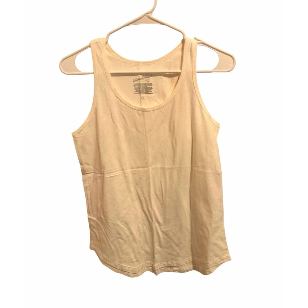 Universal ThreadWomen's Beige Scoop Neck Wide Strap Knit Tank Top Size XS
